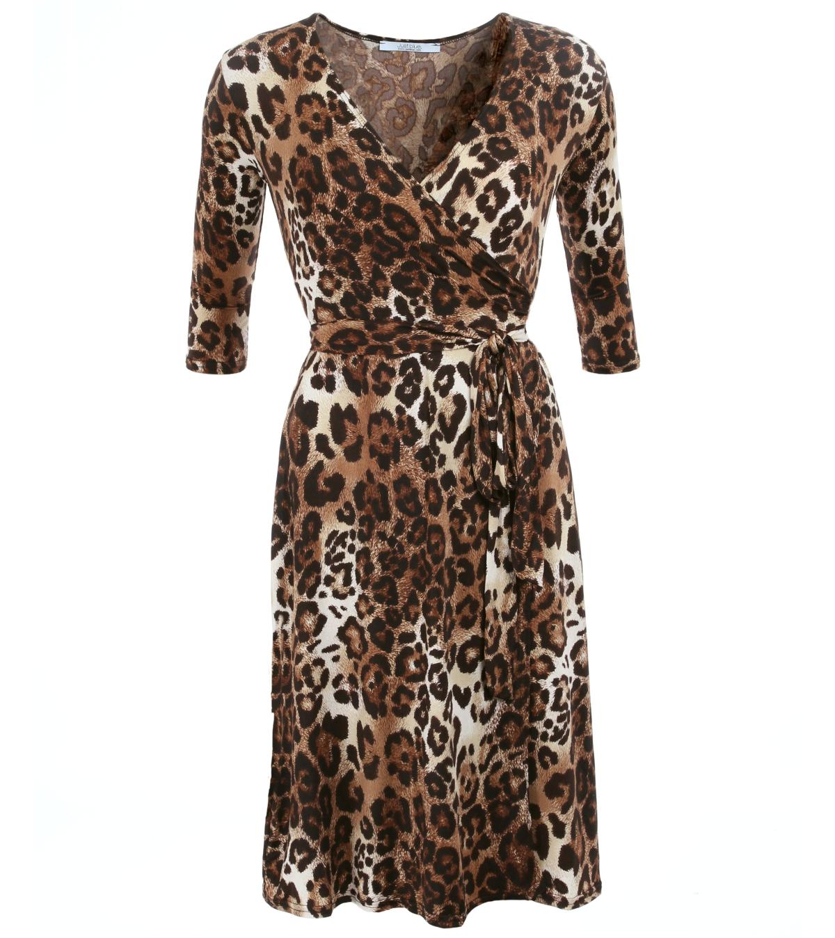 Animal Print Wrap Dress
