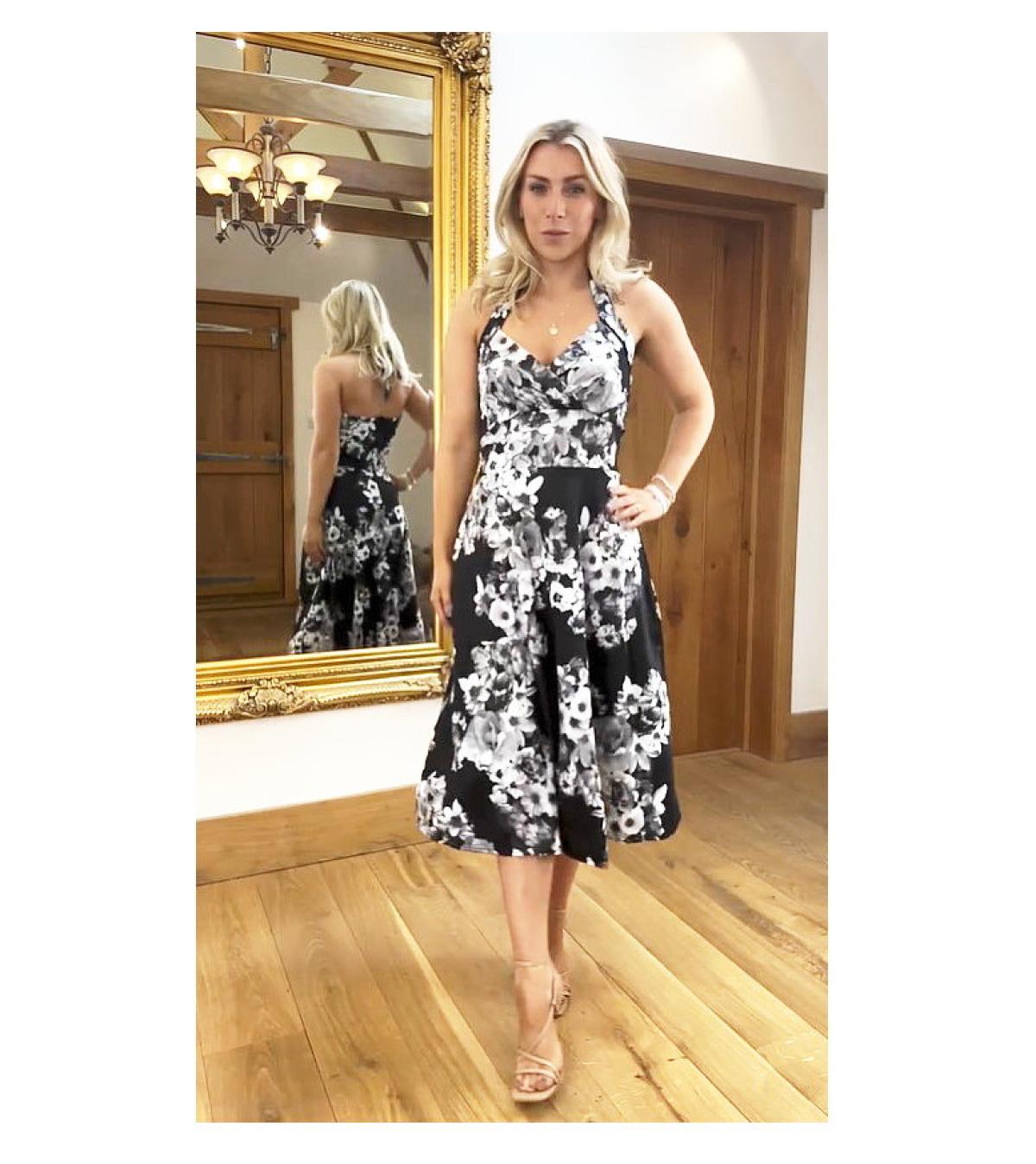 steve madden denim dress GISELLE Black Midi Women's Black Cotton T-Shirt Size:15W fantasy dress