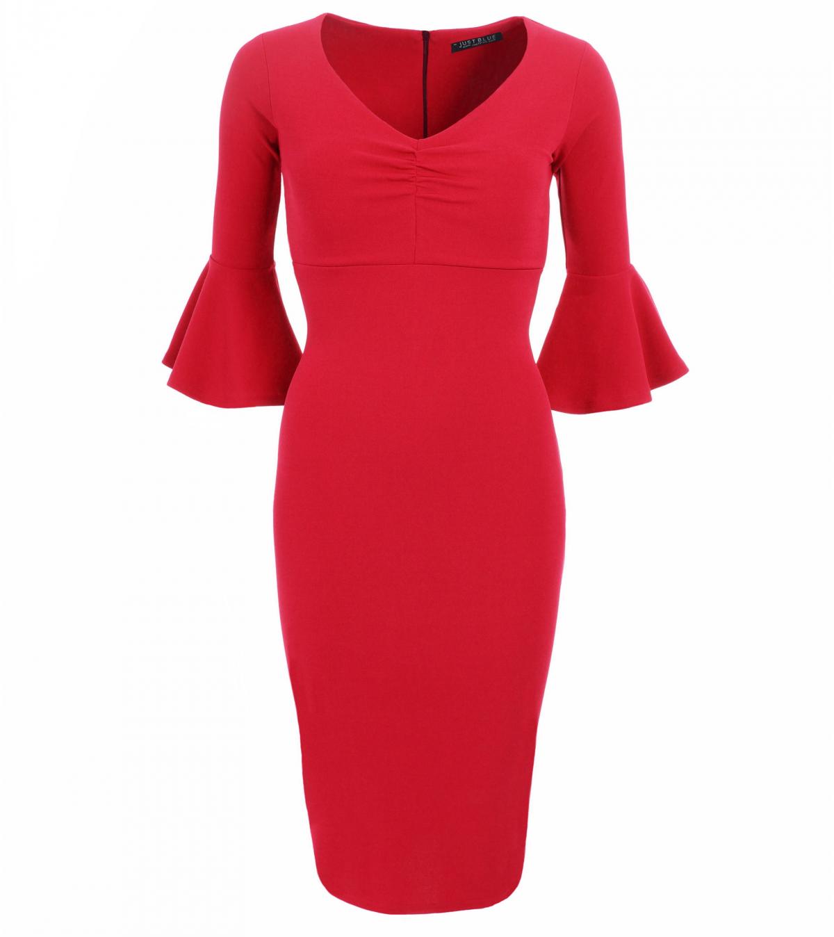 Red bell sleeve tunic
