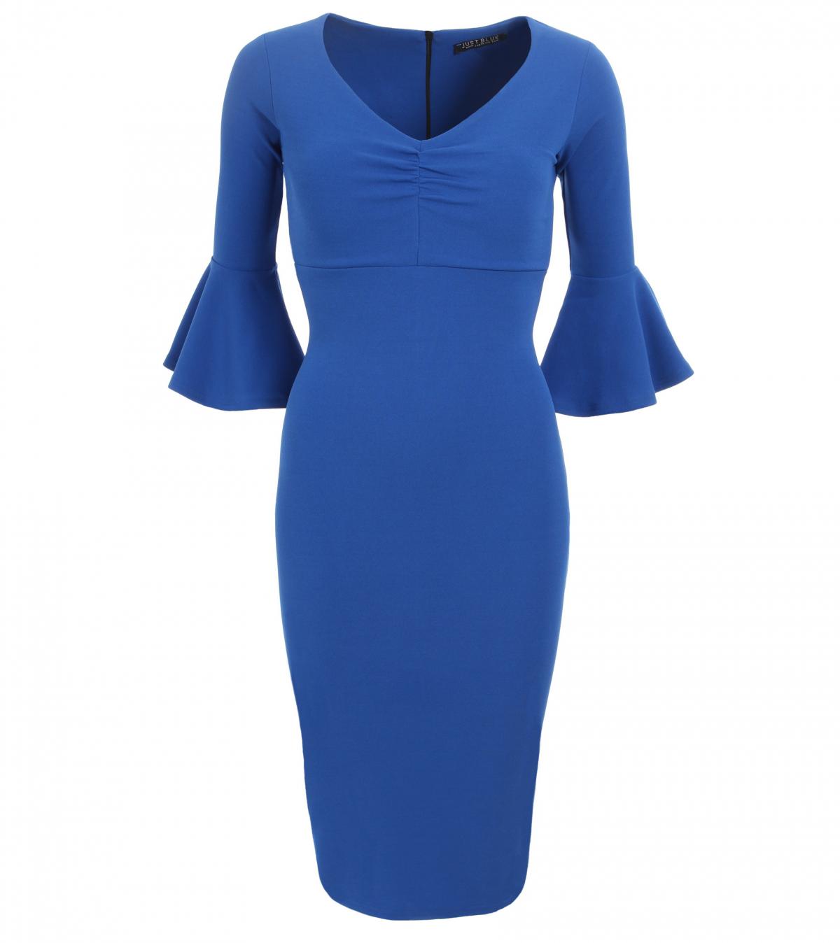Blue Bell Sleeve Midi Dress