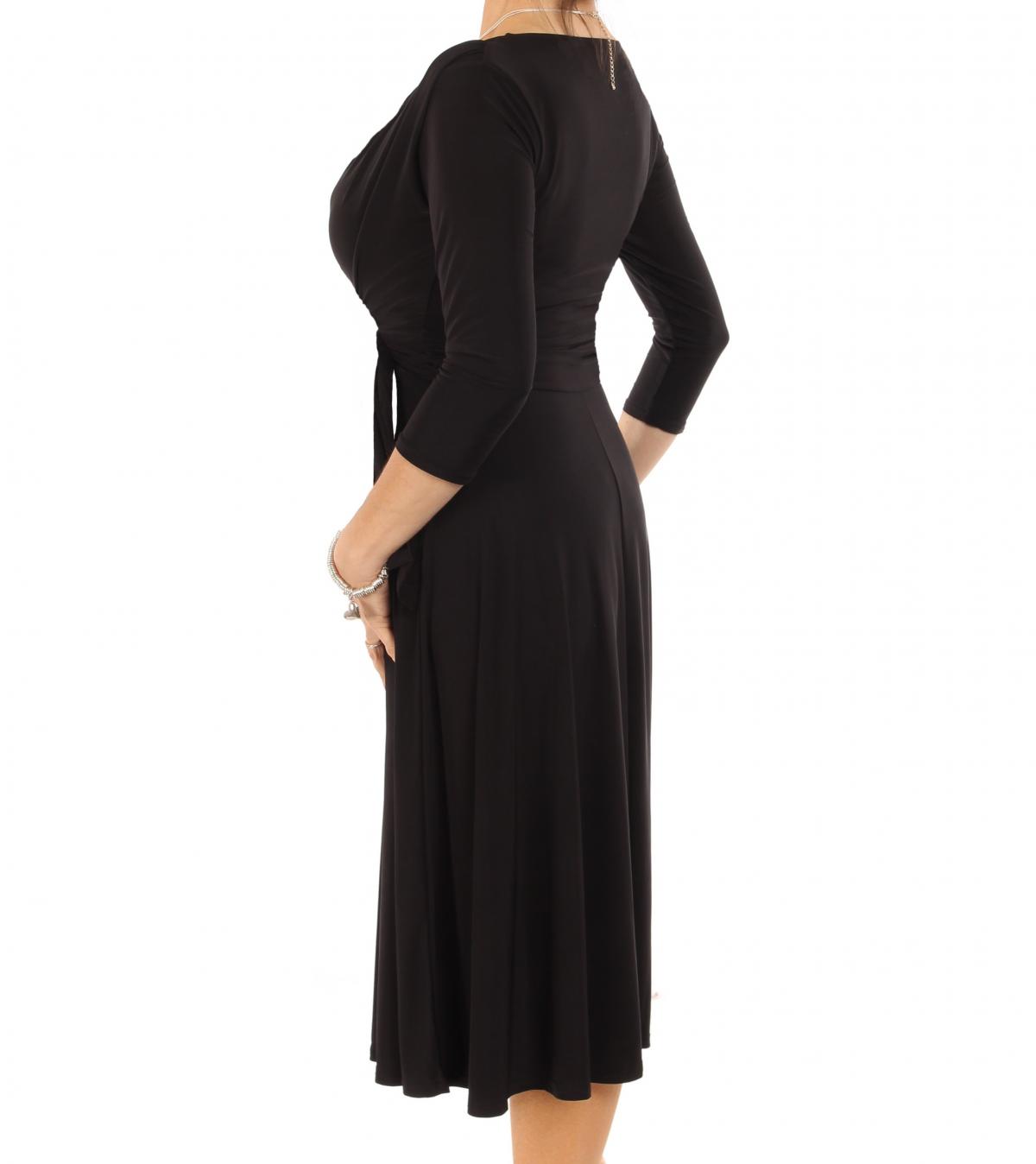 black-fit-flare-tie-detail-dress