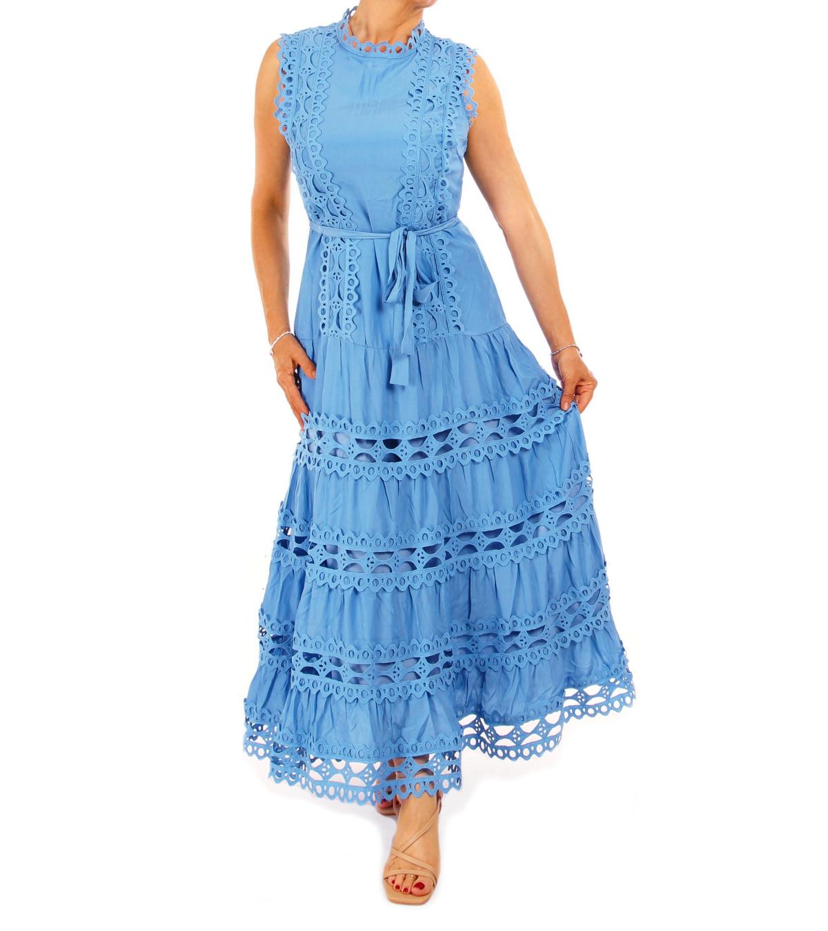 Cornflower Blue Broderie Anglaise Dress